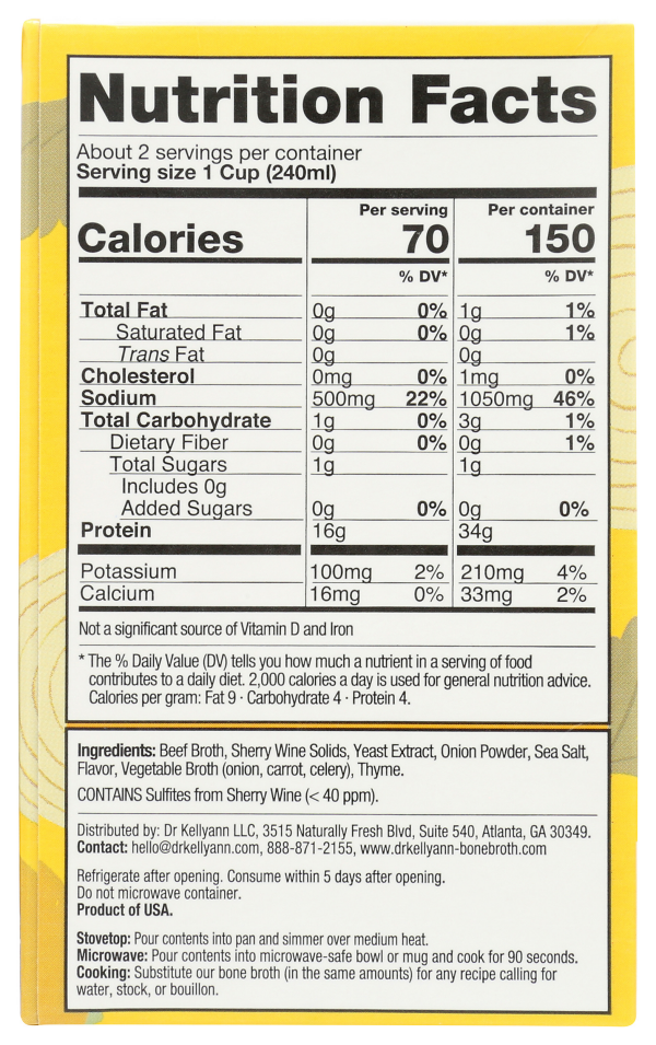 slide 10 of 12, Dr Kellyann Bone Broth, French Onion, 16.9 oz
