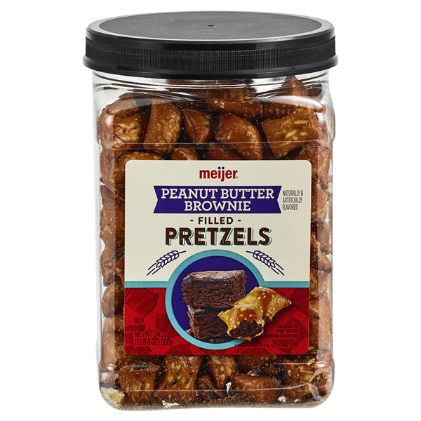 slide 1 of 2, Meijer Peanut Butter Brownie Filled Pretzels, 24 oz