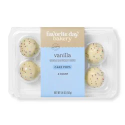 Vanilla Cake Pops - 5.4oz/4ct - Favorite Day™