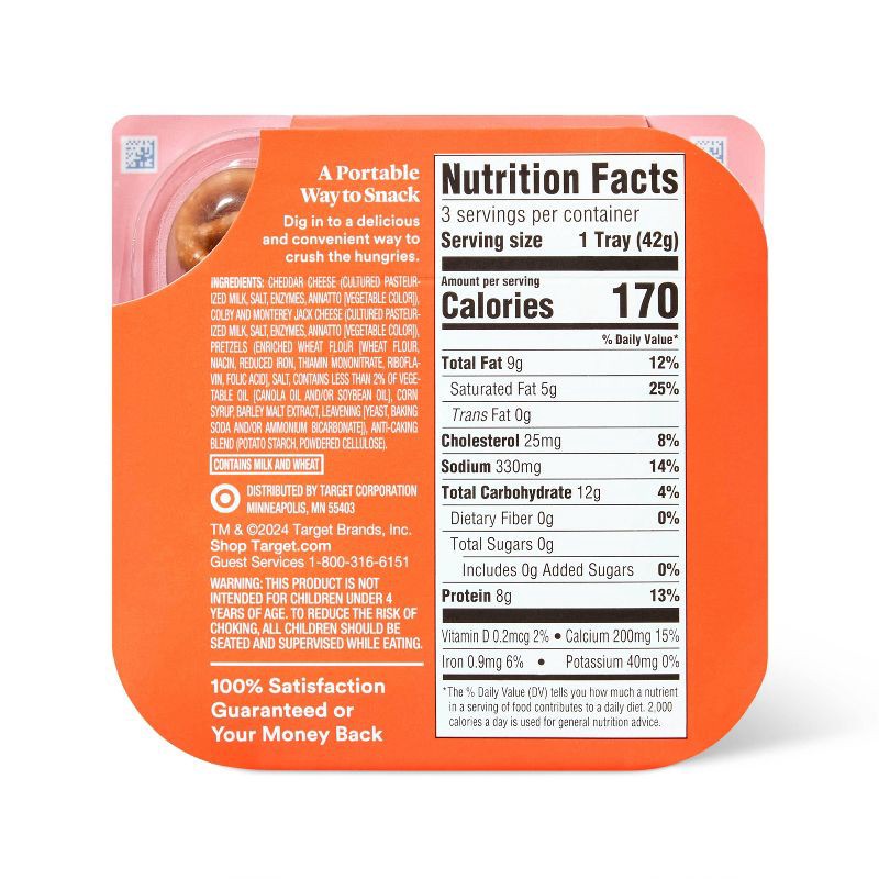 slide 2 of 4, Quick Bites Pretzels, Mild Cheddar Cheese & Colby Jack Cheese - 4.5oz/3ct - Good & Gather™, 3 ct; 4.5 oz