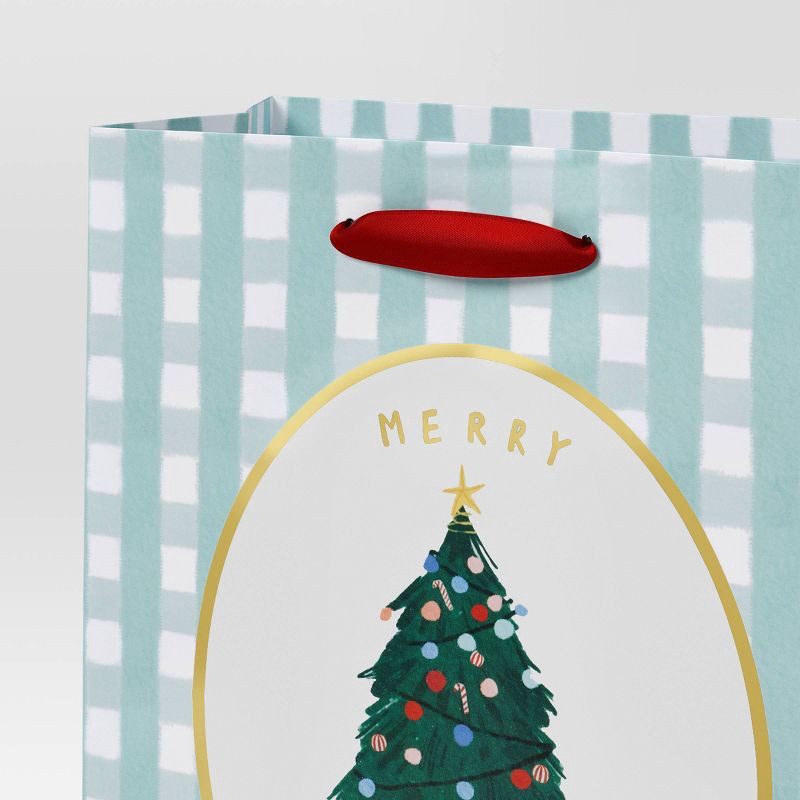 slide 3 of 3, Merry Christmas Tree on Plaid Cub Christmas Gift Bag - Wondershop™, 1 ct