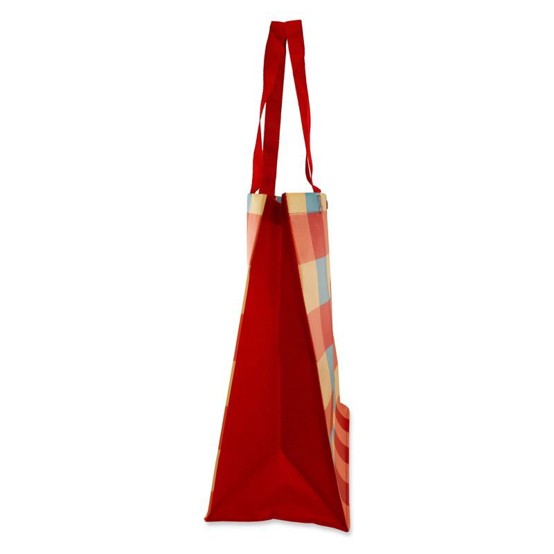 slide 2 of 3, Reusable Bag Tote Bag Summer Red and Blue Plaid, 1 ct