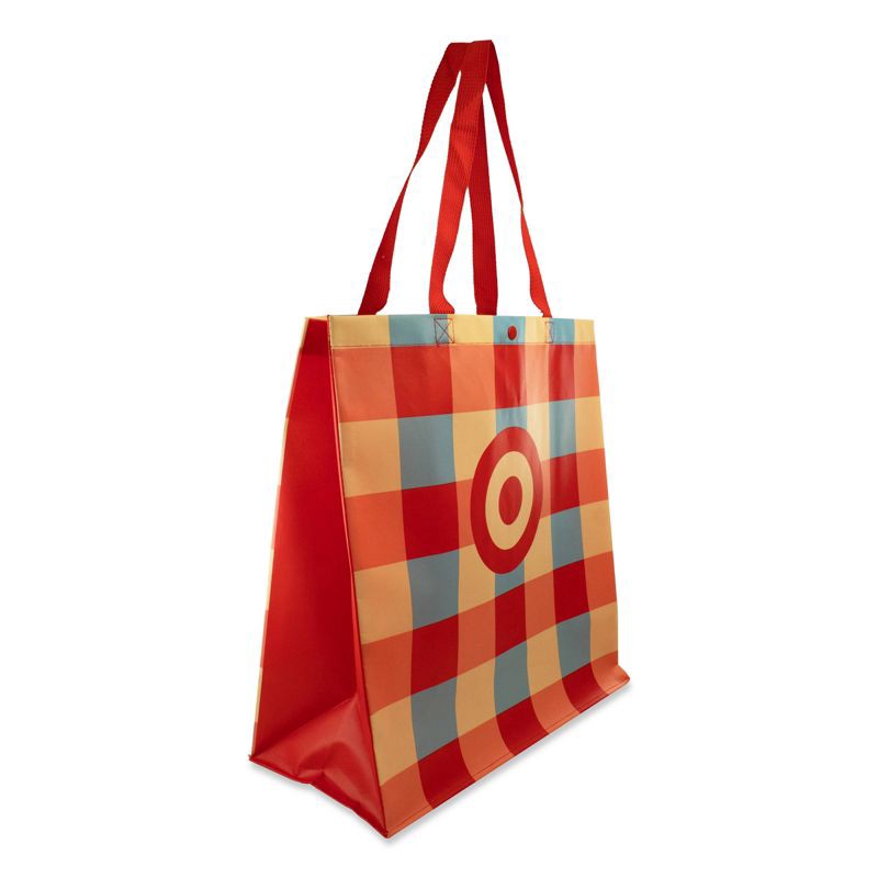 slide 3 of 3, Reusable Bag Tote Bag Summer Red and Blue Plaid, 1 ct