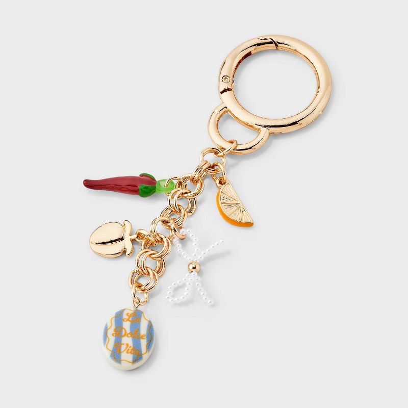slide 1 of 2, Mixed La Dolce Vita Handbag Charm - A New Day™ Multi: Stripe Pattern, Lobster Claw Clasp, Iron & Zinc Alloy, 1 ct