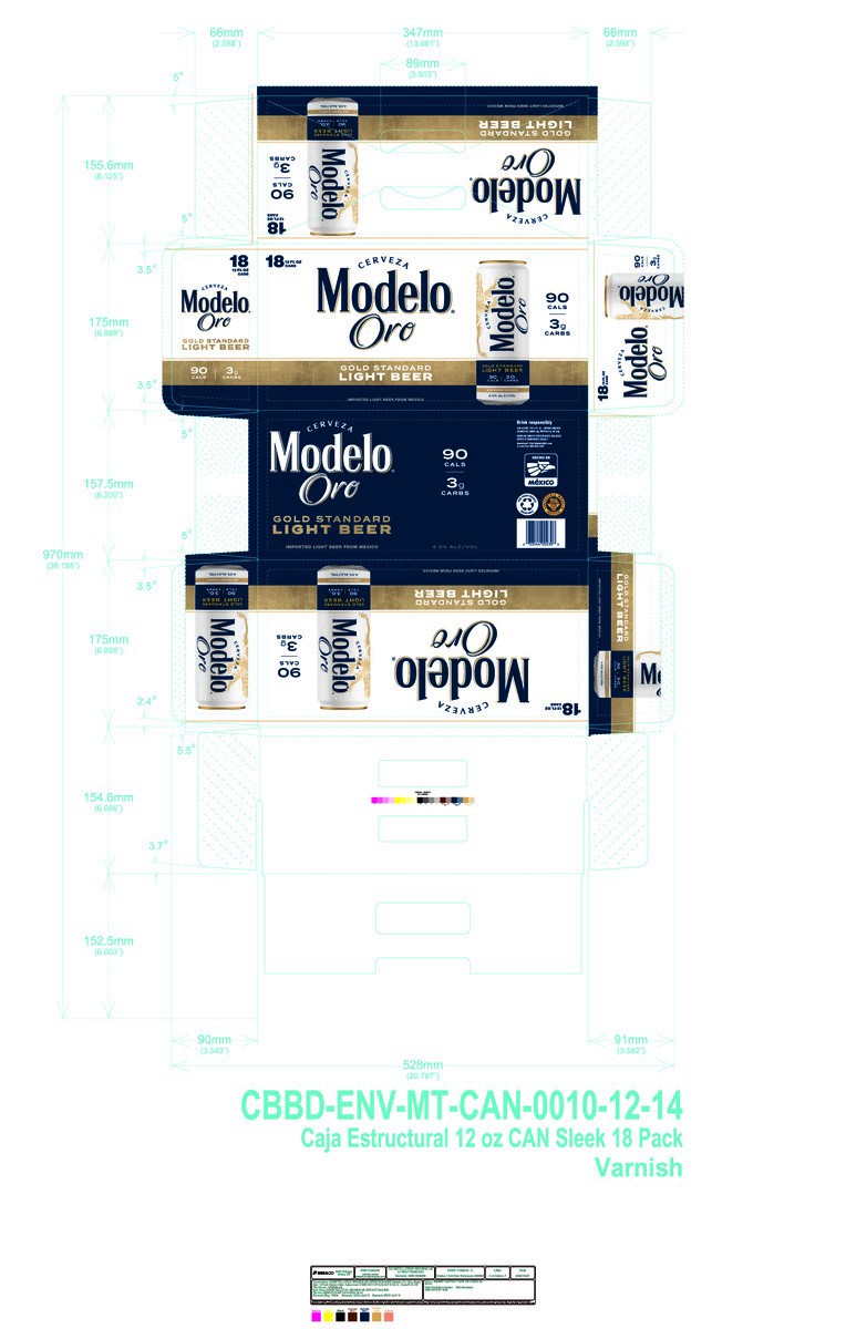 slide 3 of 4, Modelo Oro Mexican Lager Import Light Beer, 18 pk 12 fl. oz. Cans, 4.0% ABV, 18 ct; 12 oz