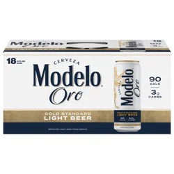 Modelo Oro Mexican Lager Import Light Beer, 18 pk 12 fl. oz. Cans, 4.0% ABV