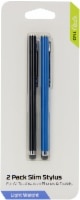 slide 1 of 1, Cellcandy Slim Styluses - 2 Pack - Black/Tropical Blue, 1 ct