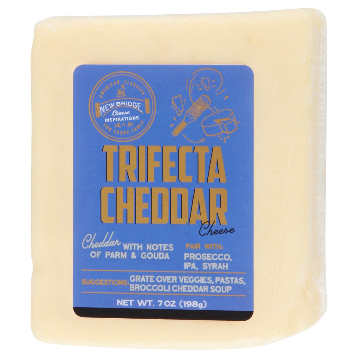 slide 14 of 14, New Bridge Trifecta Cheddar Cheese 7 oz, 7 oz
