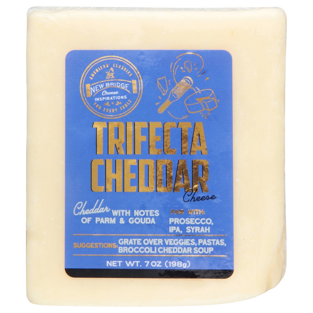 slide 13 of 14, New Bridge Trifecta Cheddar Cheese 7 oz, 7 oz