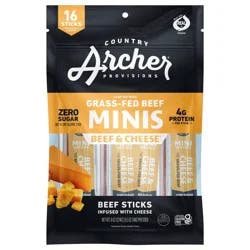 Country Archer Jerky Co. Beef & Cheese Mini Sticks - 8oz/16ct