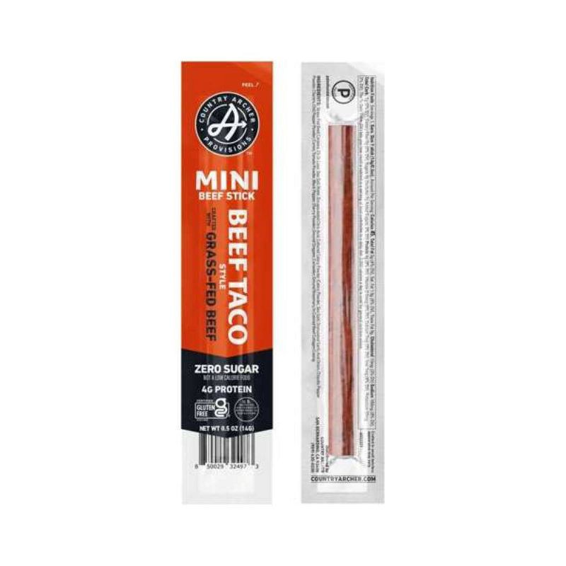 slide 4 of 5, Country Archer Jerky Co. Taco Mini Beef Sticks - 8oz/16ct, 16 ct; 8 oz