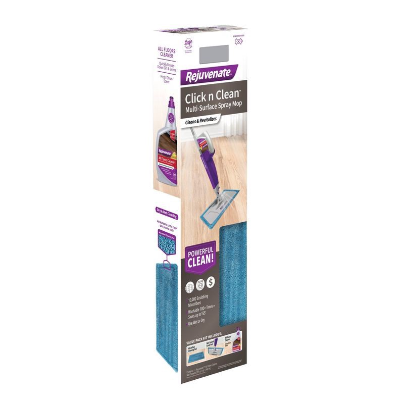 slide 3 of 16, Rejuvenate Click n Clean Multi-Surface Floor Spray Mop System, 1 ct