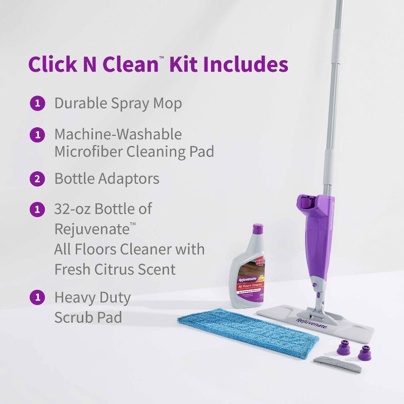 slide 11 of 16, Rejuvenate Click n Clean Multi-Surface Floor Spray Mop System, 1 ct