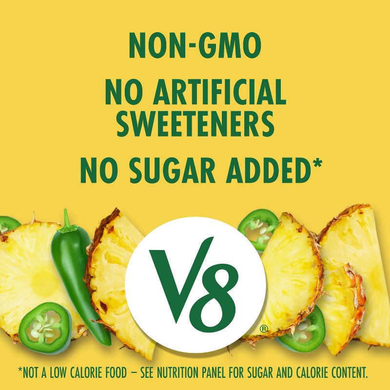 slide 4 of 7, V8 Juice Spicy Pineapple Jalapeno Juice - 6pk/8 fl oz Cans, 6 ct; 8 fl oz