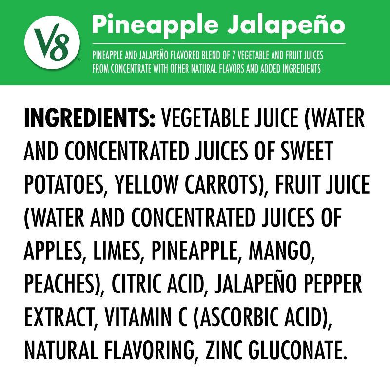 slide 6 of 7, V8 Juice Spicy Pineapple Jalapeno Juice - 6pk/8 fl oz Cans, 6 ct; 8 fl oz