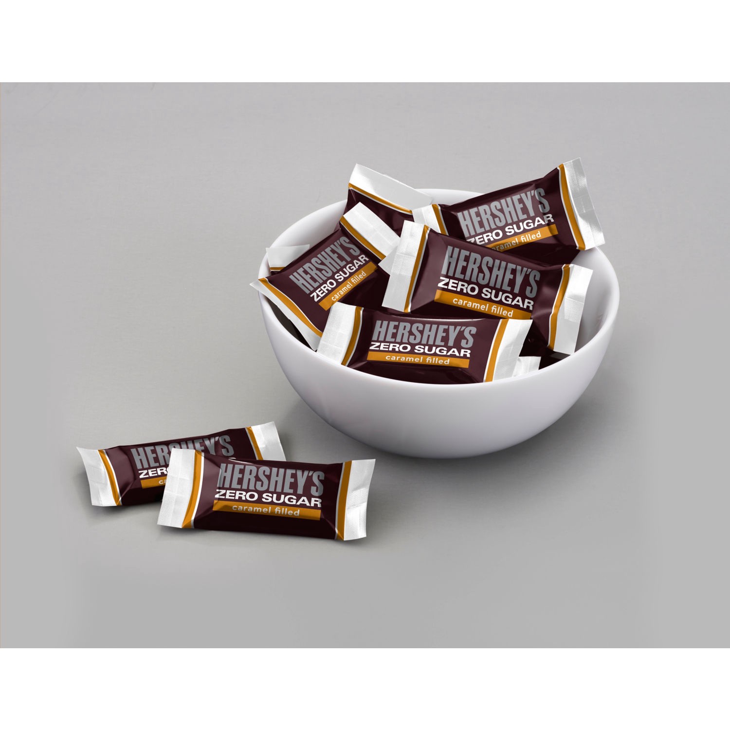 slide 9 of 9, Hershey's Zero Sugar Caramel Filled Chocolate Candy Bag, 3 oz, 3 oz