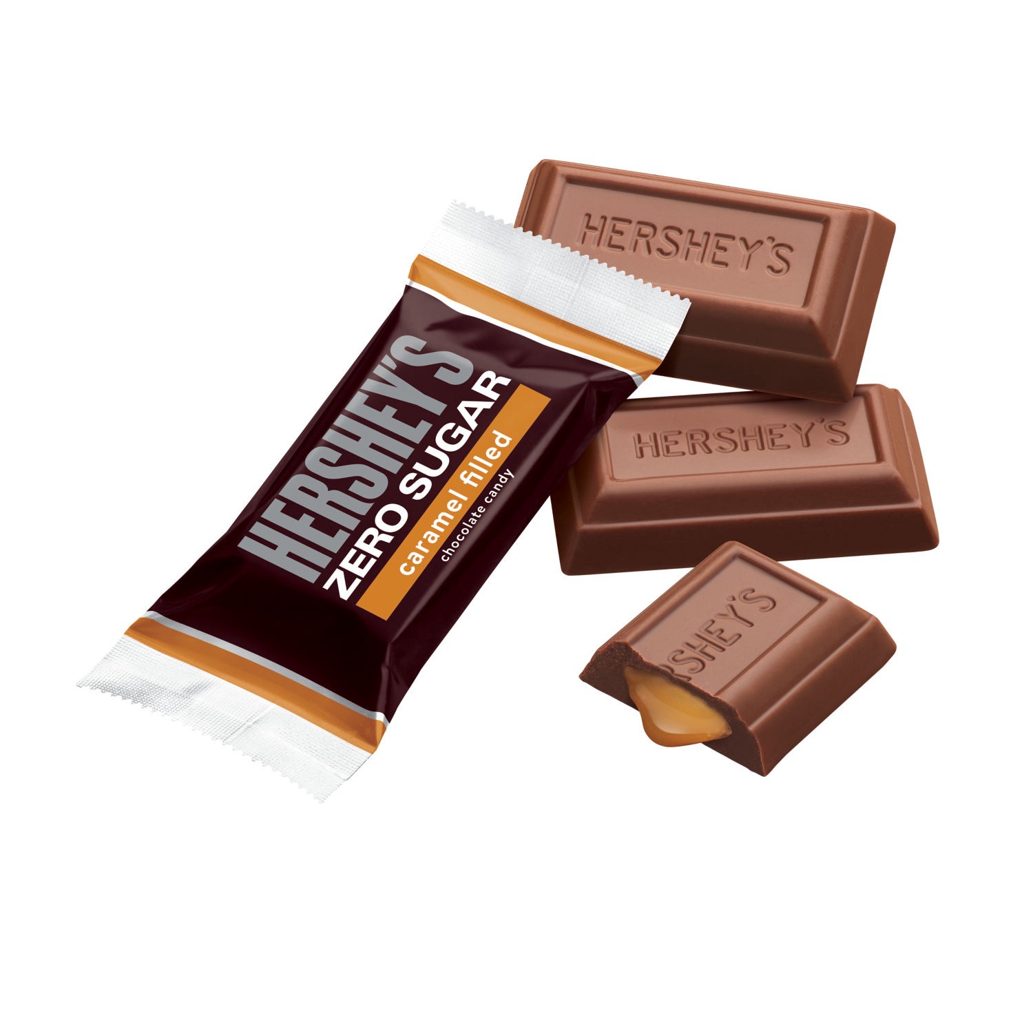 slide 8 of 9, Hershey's Zero Sugar Caramel Filled Chocolate Candy Bag, 3 oz, 3 oz