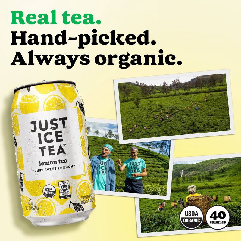 slide 5 of 8, JUST ICE TEA Lemon Black Tea - 4pk/12 fl oz Cans, 4 ct; 12 fl oz