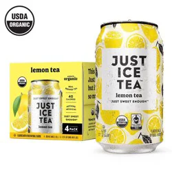 JUST ICE TEA Lemon Black Tea - 4pk/12 fl oz Cans