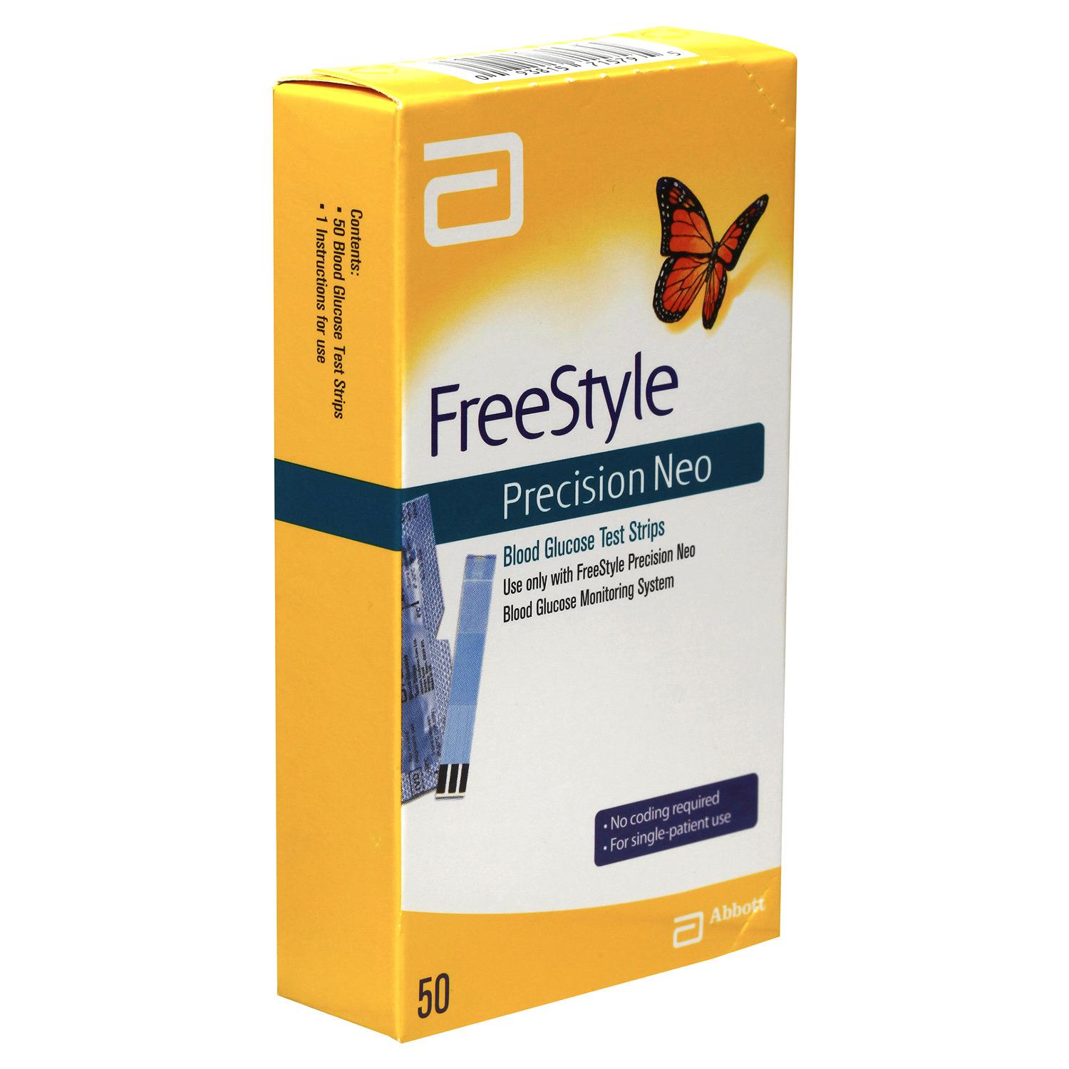 slide 4 of 5, Freestyle Precision Neo Blood Glucose Test Strips, 50 ct