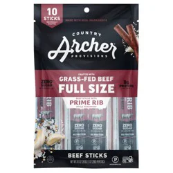 Country Archer Jerky Co. Prime Rib Beef Sticks - 10oz/10ct