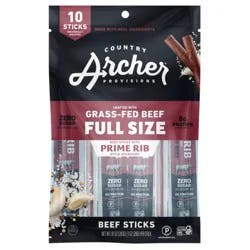 Country Archer Jerky Co. Prime Rib Beef Sticks - 10oz/10ct