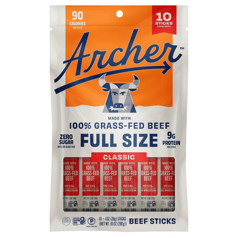 slide 1 of 7, Country Archer Jerky Co. Classic Beef Sticks - 10oz/10ct, 10 ct; 10 oz
