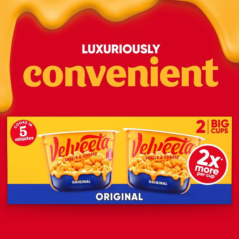slide 3 of 9, Velveeta Original Mac and Cheese Big Cups - 10oz/2ct, 2 ct; 10 oz