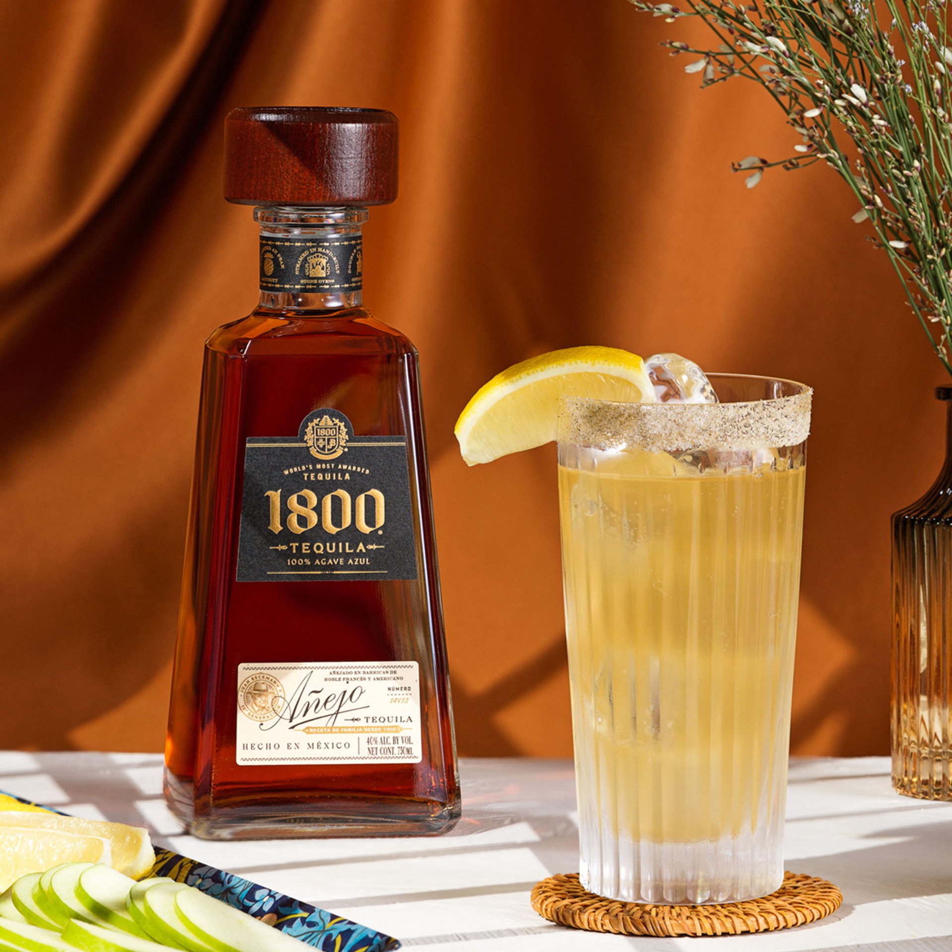 slide 9 of 10, 1800 Tequila Añejo 80 Proof (375 ml), 375 ml