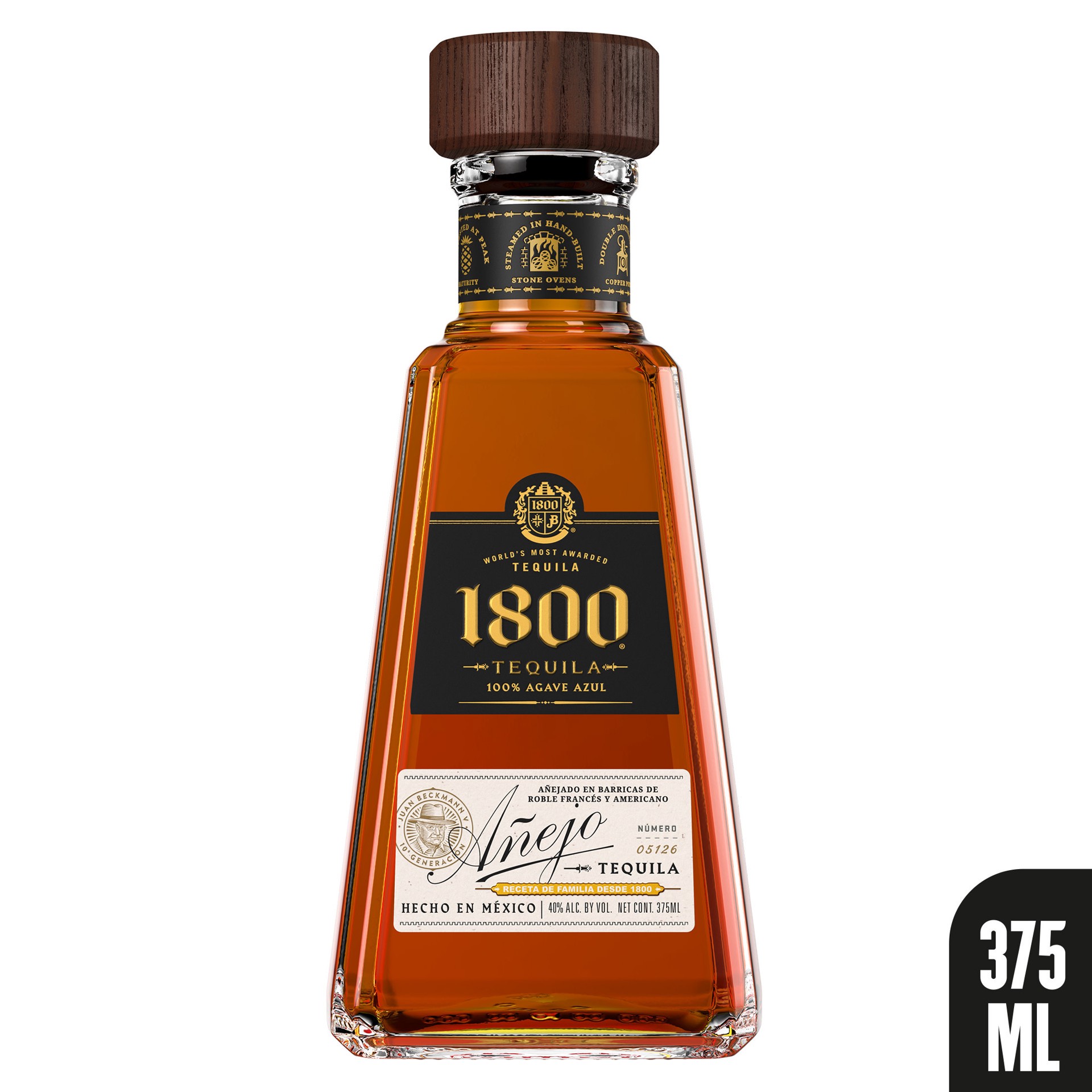 slide 8 of 10, 1800 Tequila Añejo 80 Proof (375 ml), 375 ml