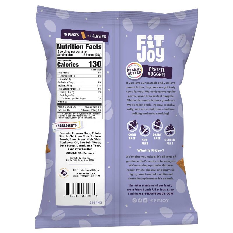 slide 2 of 5, FitJoy Grain Free Pretzel Peanut Butter Nuggets - 5oz, 5 oz