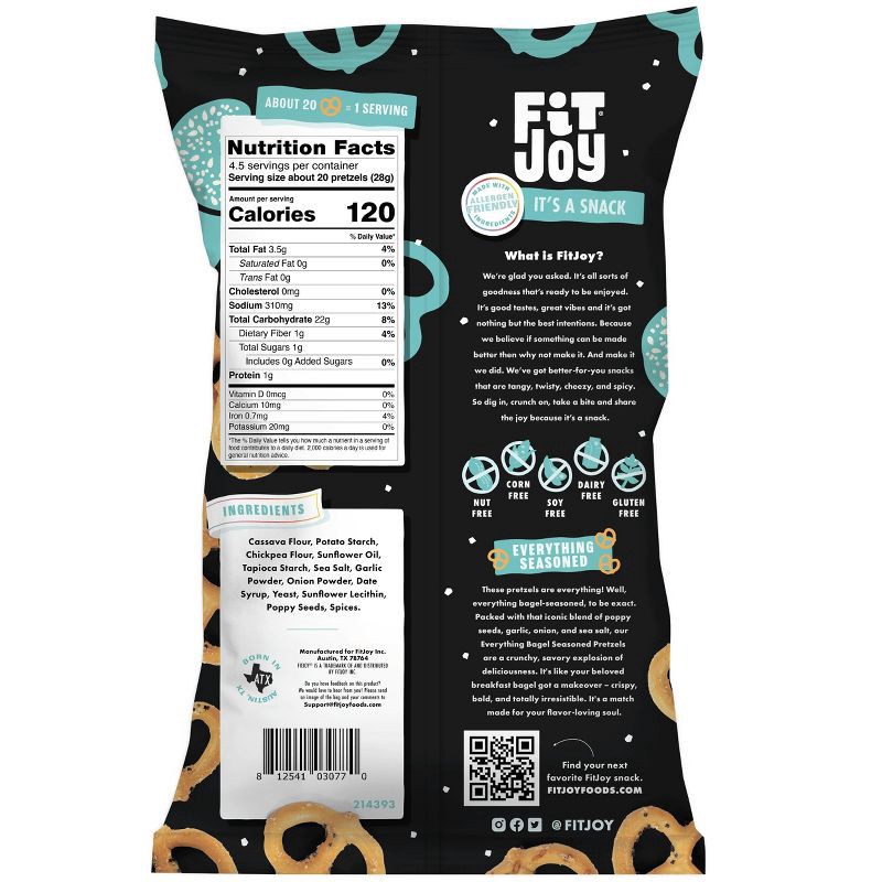 slide 2 of 5, FitJoy Grain Free Everything Seasoned Pretzel Twists - 4.5oz, 4.5 oz
