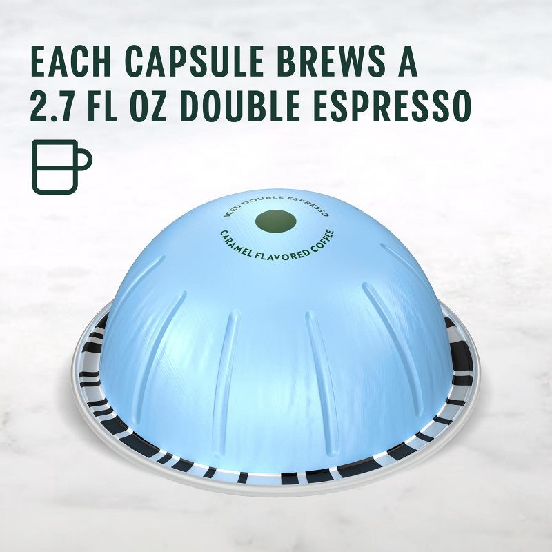 slide 5 of 9, Starbucks by Nespresso Vertuo Line Iced Double Espresso Caramel Flavored Light Roast Coffee Pods - 8ct, 8 ct