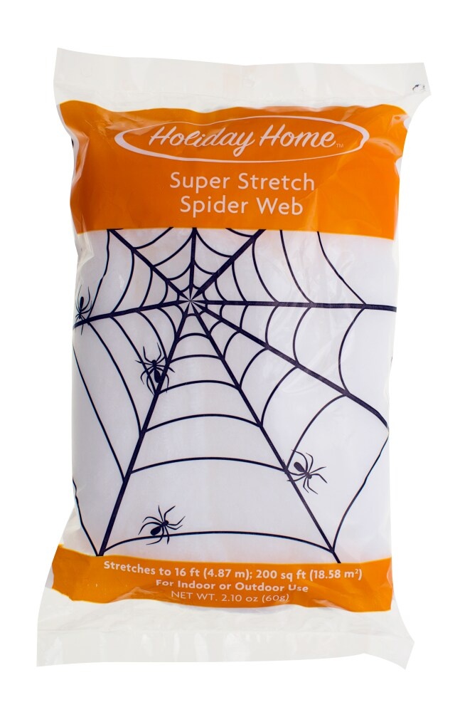 slide 1 of 1, Holiday Home Super Stretch Spider Web - White, 16 ft