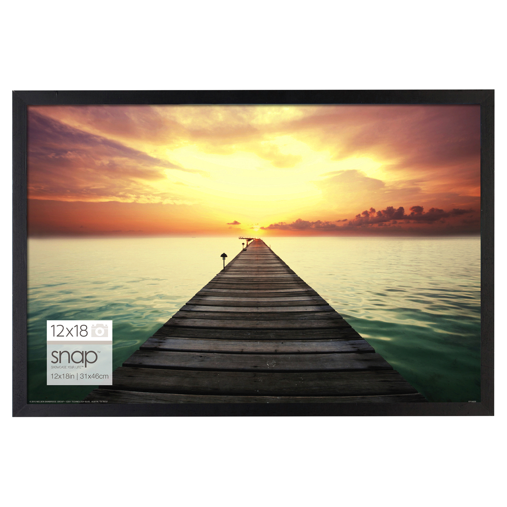 slide 1 of 1, Pinnacle Snap Wood Frame - Black, 18 in x 12 in