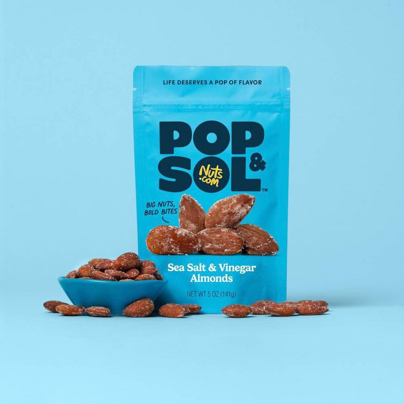slide 4 of 5, Pop & Sol by Nuts.com Sea Salt & Vinegar Almonds - 5oz, 5 oz