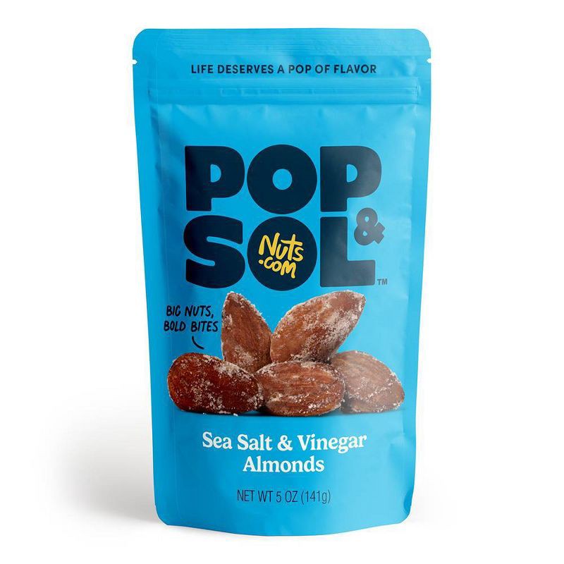 slide 1 of 5, Pop & Sol by Nuts.com Sea Salt & Vinegar Almonds - 5oz, 5 oz