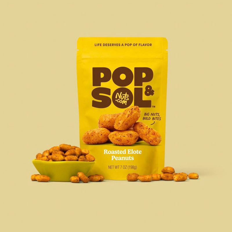 slide 5 of 6, Pop & Sol by Nuts.com Roasted Elote Peanuts - 7oz, 7 oz