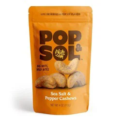 Pop & Sol by Nuts.com Sea Salt & Pepper Cashews - 4oz