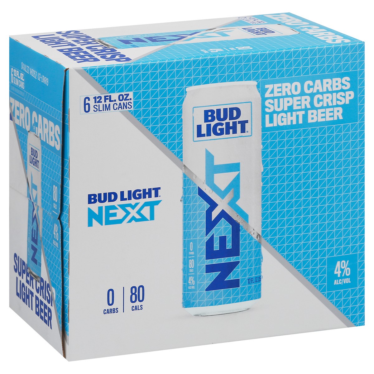 slide 7 of 9, Bud Light Next Light Beer 6 - 12 fl oz Slim Cans, 1 ct