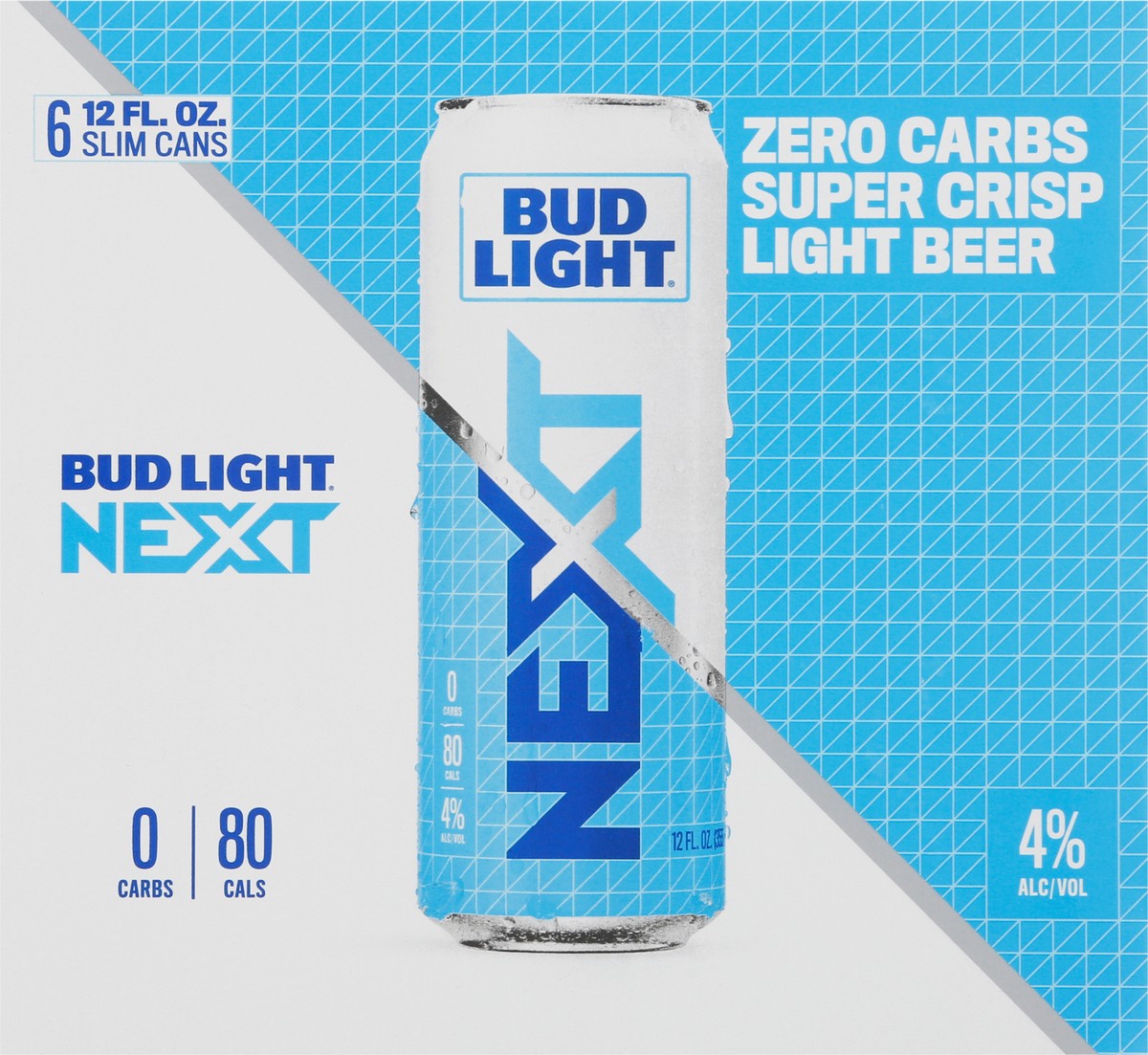 slide 4 of 9, Bud Light Next Light Beer 6 - 12 fl oz Slim Cans, 1 ct