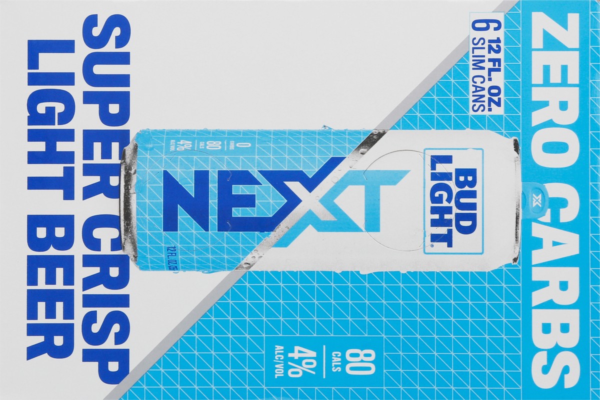 slide 9 of 9, Bud Light Next Light Beer 6 - 12 fl oz Slim Cans, 1 ct