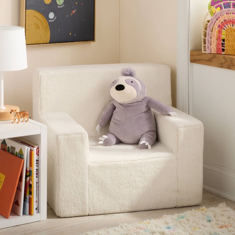 slide 2 of 4, Sloth Weighted Plush Kids' Throw Pillow Gray - Pillowfort™, 1 ct