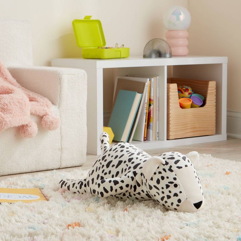 slide 2 of 4, Cheetah Weighted Plush Kids' Throw Pillow Black and White - Pillowfort™, 1 ct