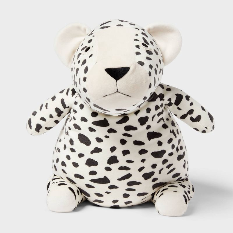 slide 4 of 4, Cheetah Weighted Plush Kids' Throw Pillow Black and White - Pillowfort™, 1 ct