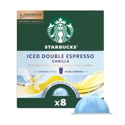 Starbucks by Nespresso Vertuo Line Iced Double Espresso Vanilla Flavored Light Roast Coffee Pods - 8ct