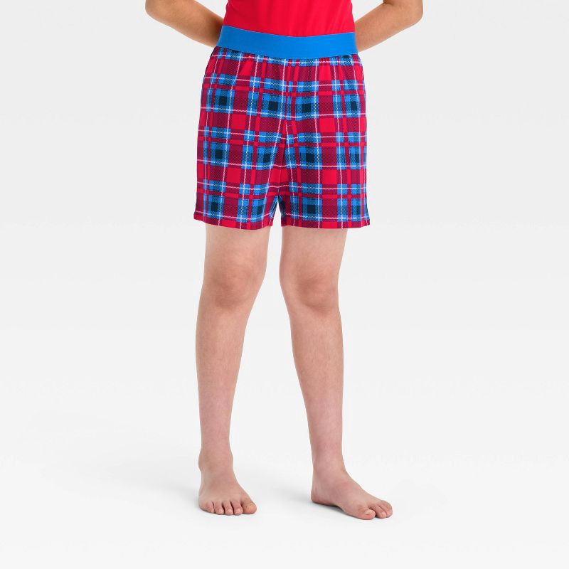 slide 2 of 4, Boys' 2pc Plaid Tank Top and Pajama Set - Cat & Jack™ Red L, 2 ct
