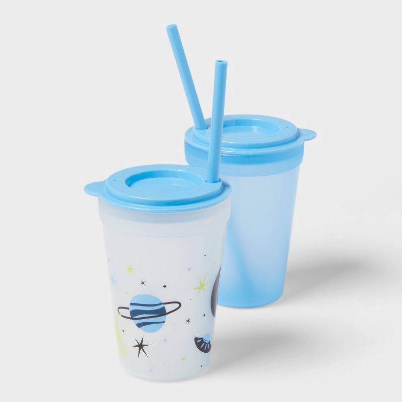 slide 3 of 4, Kids' 18pc Plastic Drinkware Set Green/Blue - Pillowfort™, 18 ct