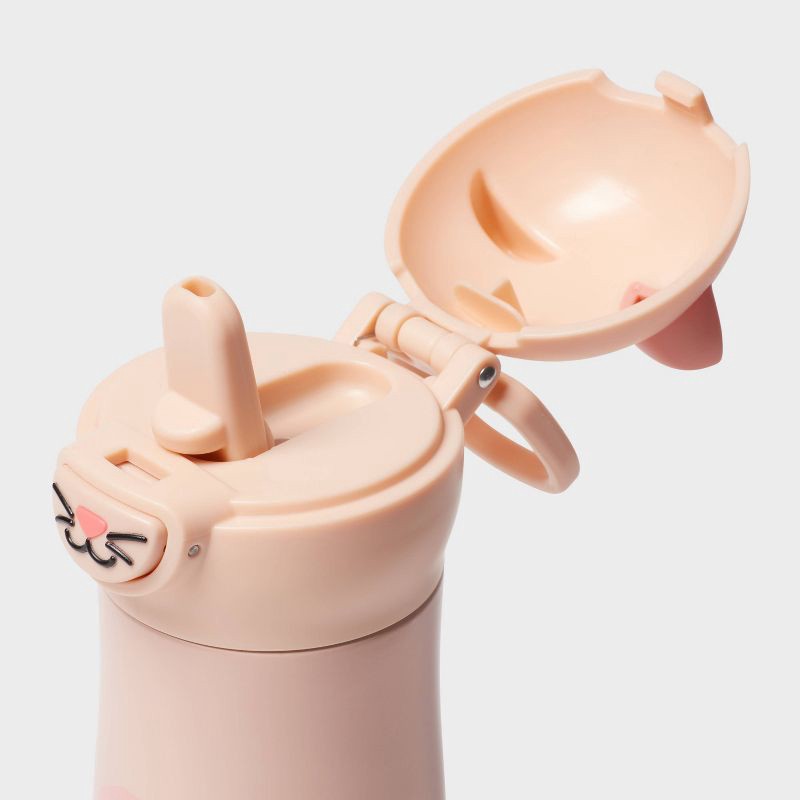 slide 3 of 3, Kids' 10 fl oz Cat Animal Water Bottle - Pillowfort™, 10 fl oz