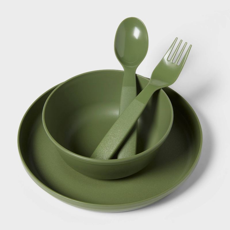 slide 3 of 5, Kids' 24pc Plastic Dinnerware Serving Set Cool Color - Pillowfort™, 24 ct
